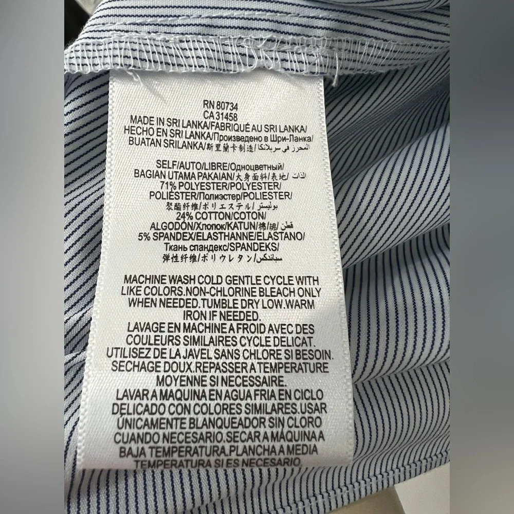 BCBGeneration Ruffled Striped Cold-Shoulder Top - Picture 10 of 10